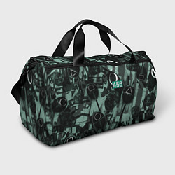 Сумки спортивные Номер 456 на фоне масок игры в кальмара, цвет: 3D-принт
