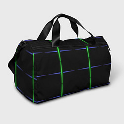 Сумки спортивные Color black green purple stripes, цвет: 3D-принт