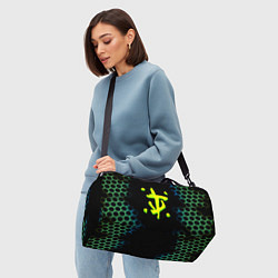 Сумки спортивные Doom соты кислотное лого, цвет: 3D-принт — фото 2