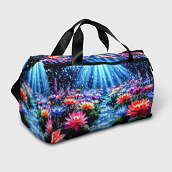 Сумки спортивные Цветы на глубине освещённые лучами, цвет: 3D-принт