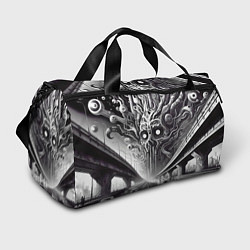 Сумки спортивные Art skull in metropolis - ai art fantasy, цвет: 3D-принт