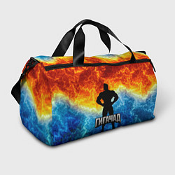 Сумки спортивные Гагачад на фоне огня, цвет: 3D-принт