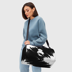 Сумки спортивные Реал Мадрид черно белые краски, цвет: 3D-принт — фото 2