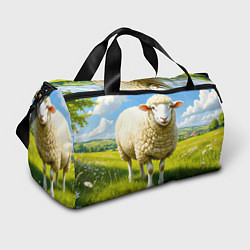 Сумки спортивные Овца на цветущем лугу, цвет: 3D-принт