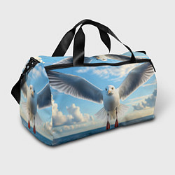 Сумки спортивные Чайка над волной, цвет: 3D-принт