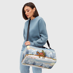 Сумки спортивные Лошадь с салатом Под шубой, цвет: 3D-принт — фото 2