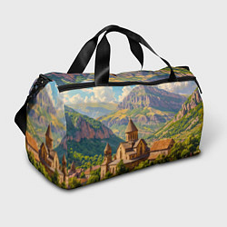 Сумки спортивные Горный покой: храм среди облаков, цвет: 3D-принт