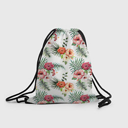 Рюкзак-мешок Цветы и бабочки 1, цвет: 3D-принт