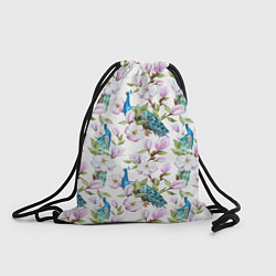 Рюкзак-мешок Цветы и бабочки 6, цвет: 3D-принт
