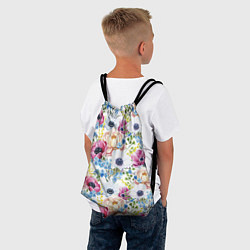 Рюкзак-мешок Цветы и бабочки 10, цвет: 3D-принт — фото 2