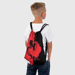 Рюкзак-мешок Черное и красное, цвет: 3D-принт — фото 2