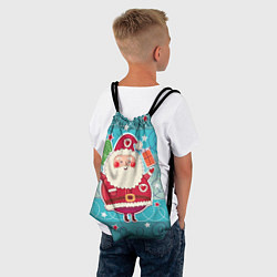 Рюкзак-мешок Дед мороз с подарками, цвет: 3D-принт — фото 2