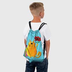 Рюкзак-мешок Кот с цветком, цвет: 3D-принт — фото 2