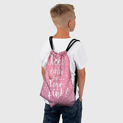 Рюкзак-мешок Keep Calm & Love Pink, цвет: 3D-принт — фото 2
