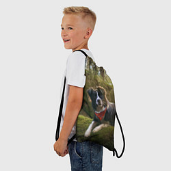 Рюкзак-мешок Собачка на траве, цвет: 3D-принт — фото 2