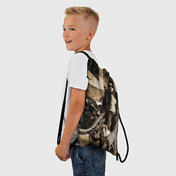 Рюкзак-мешок Девушка байкер и английский бульдог, цвет: 3D-принт — фото 2