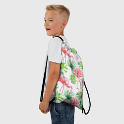 Рюкзак-мешок Фламинго в тропиках, цвет: 3D-принт — фото 2