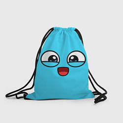 Рюкзак-мешок Эмодзи / Смайл (голубой цвет), цвет: 3D-принт