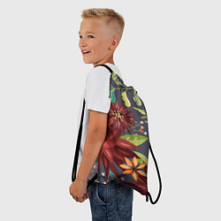 Рюкзак-мешок Цветочки, цвет: 3D-принт — фото 2