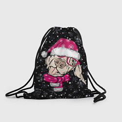 Рюкзак-мешок Собака Санта, цвет: 3D-принт