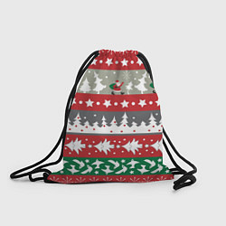 Рюкзак-мешок Новогодний узор, цвет: 3D-принт