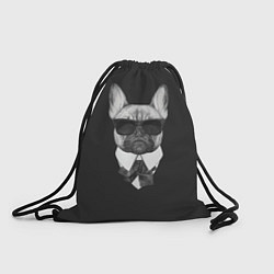 Рюкзак-мешок Бульдог в черном, цвет: 3D-принт
