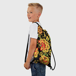 Рюкзак-мешок Желтая хохлома, цвет: 3D-принт — фото 2