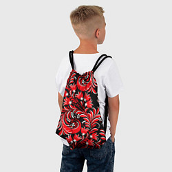 Рюкзак-мешок Хохлома красная, цвет: 3D-принт — фото 2