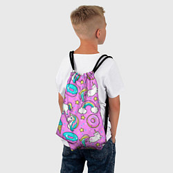Рюкзак-мешок Сказочные единороги, цвет: 3D-принт — фото 2