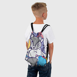 Рюкзак-мешок Влюбленный енот, цвет: 3D-принт — фото 2