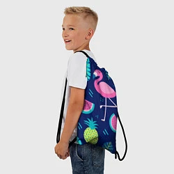 Рюкзак-мешок Фруктовый фламинго, цвет: 3D-принт — фото 2