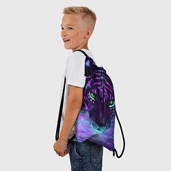 Рюкзак-мешок Неоновый тигр, цвет: 3D-принт — фото 2