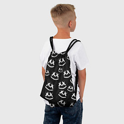 Рюкзак-мешок Marshmello: Black Pattern, цвет: 3D-принт — фото 2