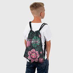 Рюкзак-мешок Black Pink: Delicate Flowers, цвет: 3D-принт — фото 2