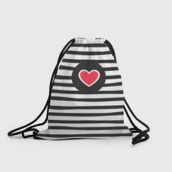 Рюкзак-мешок Сердце в полоску, цвет: 3D-принт