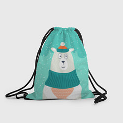 Рюкзак-мешок Зимний Мишка, цвет: 3D-принт