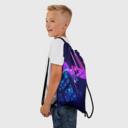Рюкзак-мешок N7: Neon Space, цвет: 3D-принт — фото 2
