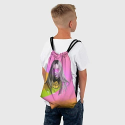 Рюкзак-мешок Billie Eilish: Pink Fashion, цвет: 3D-принт — фото 2