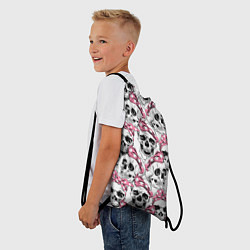 Рюкзак-мешок Черепа в розовых платках, цвет: 3D-принт — фото 2