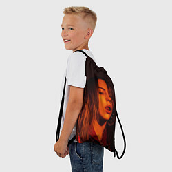 Рюкзак-мешок BILLIE EILISH: Red Mood, цвет: 3D-принт — фото 2