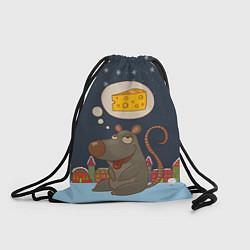 Рюкзак-мешок Мышка мечтает о сыре, цвет: 3D-принт