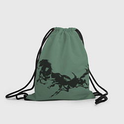 Рюкзак-мешок Черные кони, цвет: 3D-принт