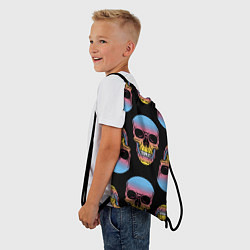 Рюкзак-мешок Neon skull!, цвет: 3D-принт — фото 2
