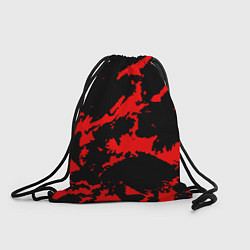 Рюкзак-мешок Красный на черном, цвет: 3D-принт