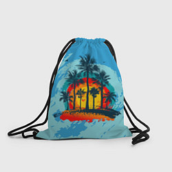 Рюкзак-мешок Море Пальмы Песок, цвет: 3D-принт