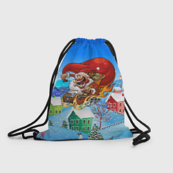Рюкзак-мешок Сумасшедший Санта, цвет: 3D-принт