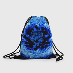 Рюкзак-мешок Лев в синем пламени, цвет: 3D-принт