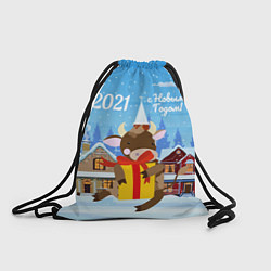 Рюкзак-мешок С Новым 2021 Годом!, цвет: 3D-принт