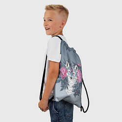 Рюкзак-мешок Тотем волка и цветы, цвет: 3D-принт — фото 2