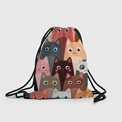 Рюкзак-мешок Котики мультяшные, цвет: 3D-принт